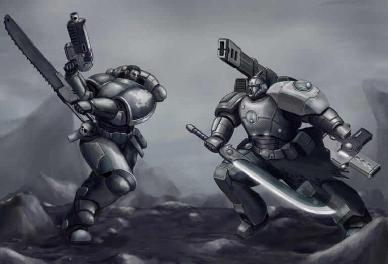 War Hound Astartes vs Gue’ron’vesa by Rahmat Riad 