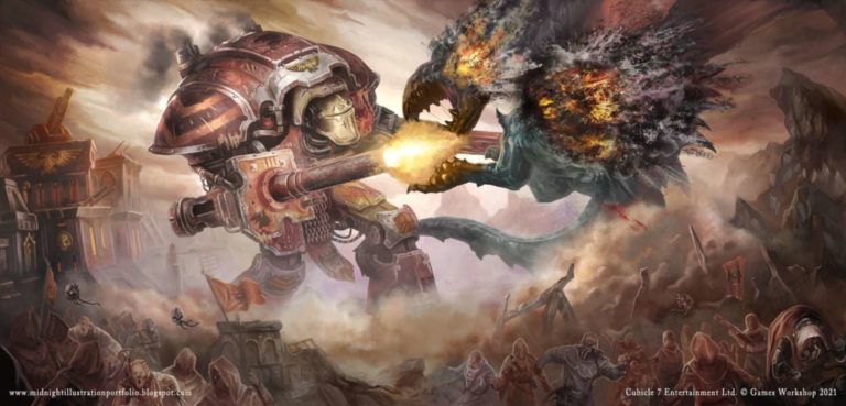 Knight Vs Megafauna by Sam Manley 