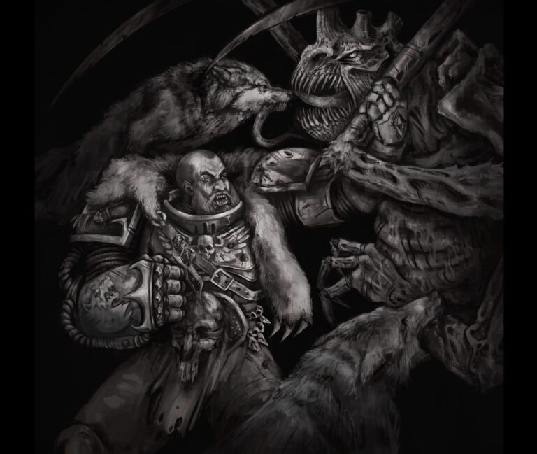 Space Wolf Vs Tyranid by Julien Yassin Chevalier