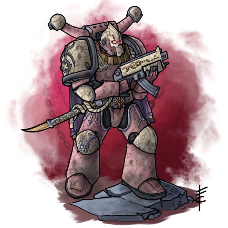 Slaanesh Chaos Space Marine by Fabrizio Carminati 