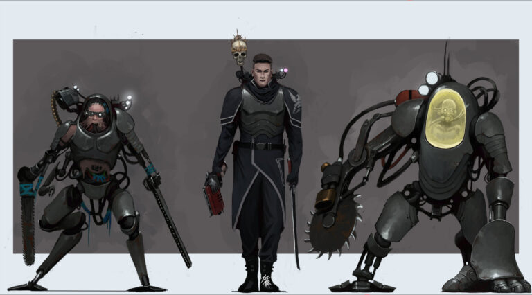 Imperial Citizen with Combat Servitors by Marat Tazhitdinov 