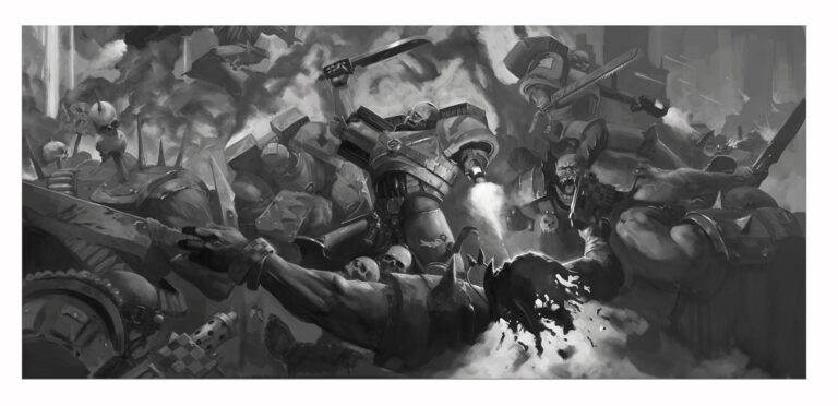 Ork vs Space Marines by Camille Défarge 