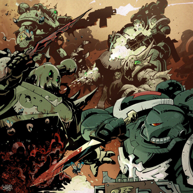 Dark Angels VS Death Guard by Willem Samuel 