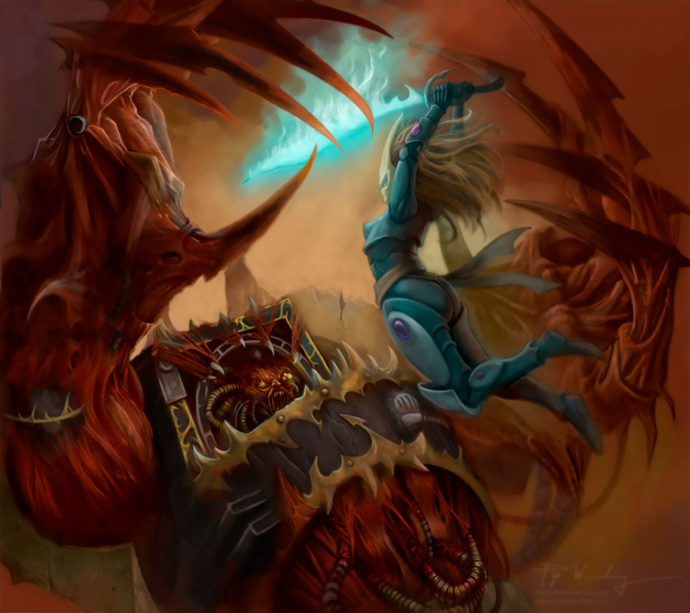 Chaos Mutilator and Eldar Howling Banshee by Piya Wannachaiwong Chaos Mutilator and Eldar Howling Banshee by Piya Wannachaiwong