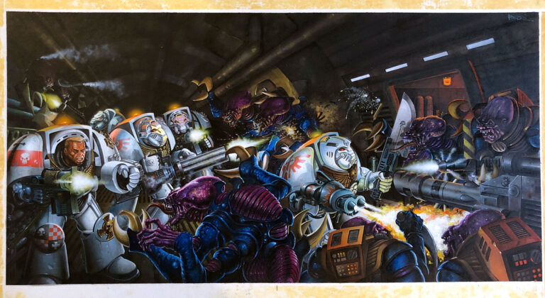 Deathwing and Genestealer by Chris Baker 