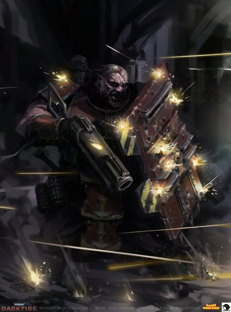 Ogryn Taking Fire by Miguel Iglesias 