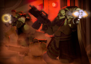 Raptors and Kasrkins by Boris Tsui
