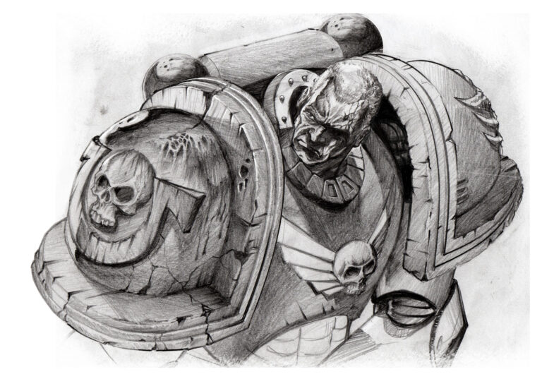 Space Marine Sketch by John Walters 