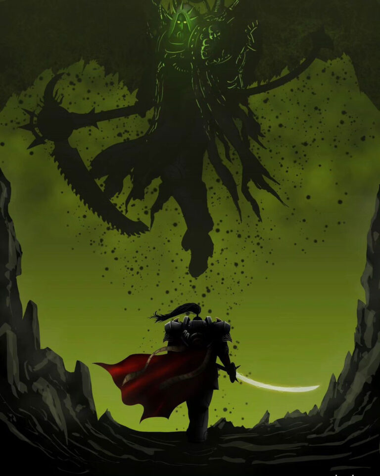 Jaghatai Khan VS Mortarion by J.A Jewel Ng 