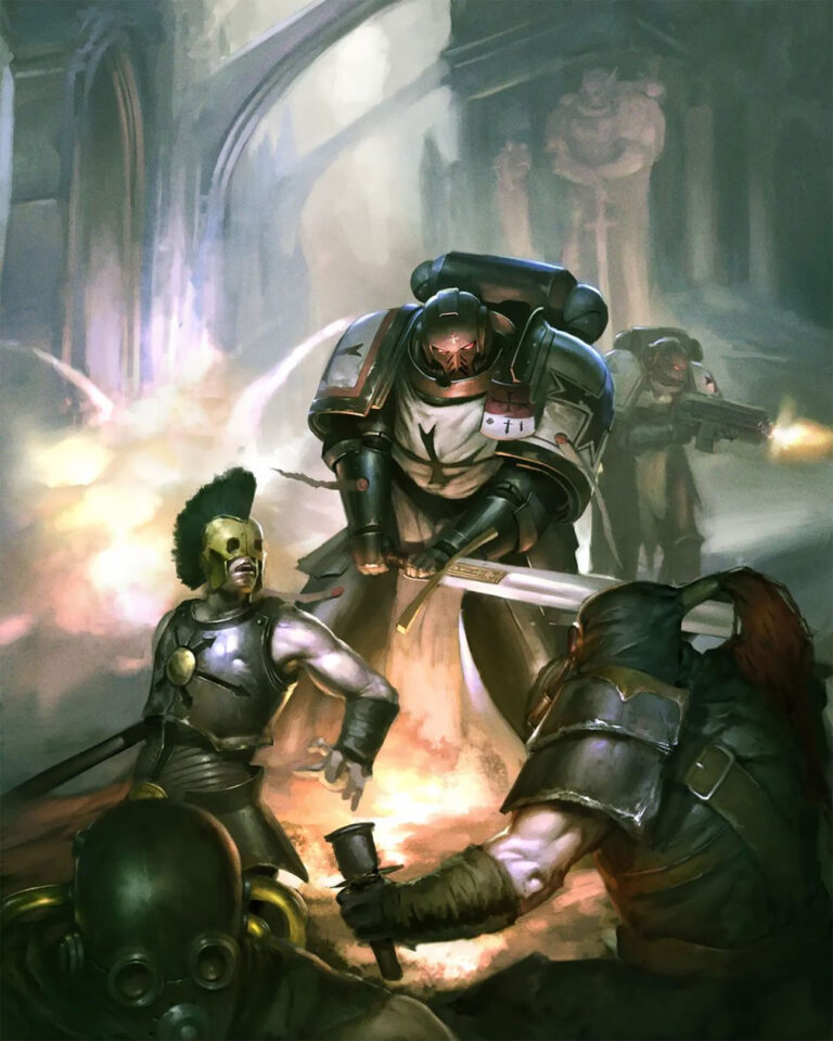 Black Templars vs Cultists by Michele Boceda 