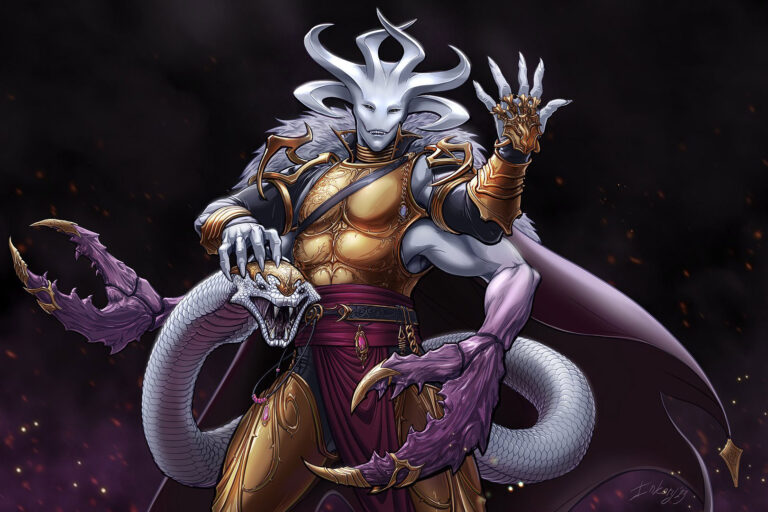 Daemon Prince of Slaanesh by Inkary 