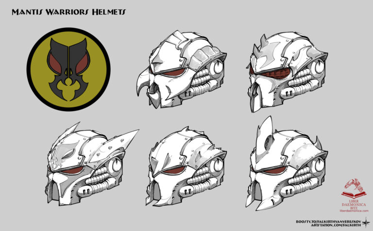 Mantis Warrior Helmets by Yan Vereskov 