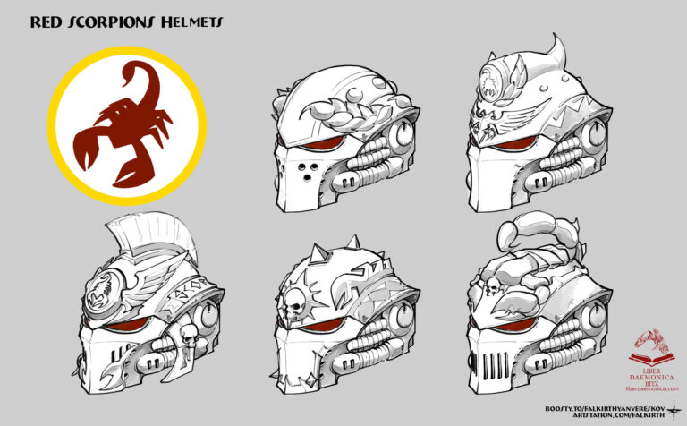 Red Scorpions Helmets by Yan Vereskov 