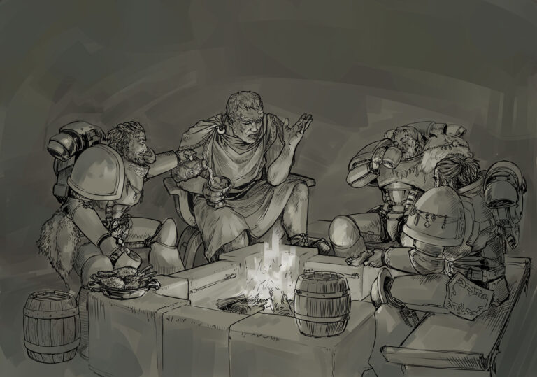 Guilliman and the Wolves by MamonnA