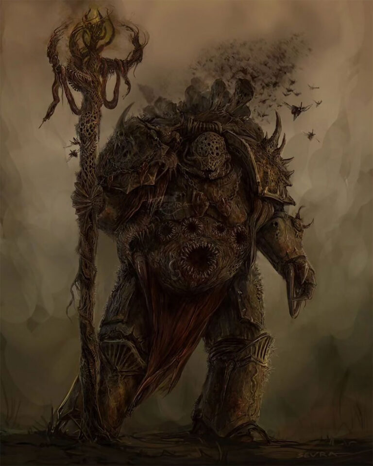 Plague Marine Sorcerer by Sevra 