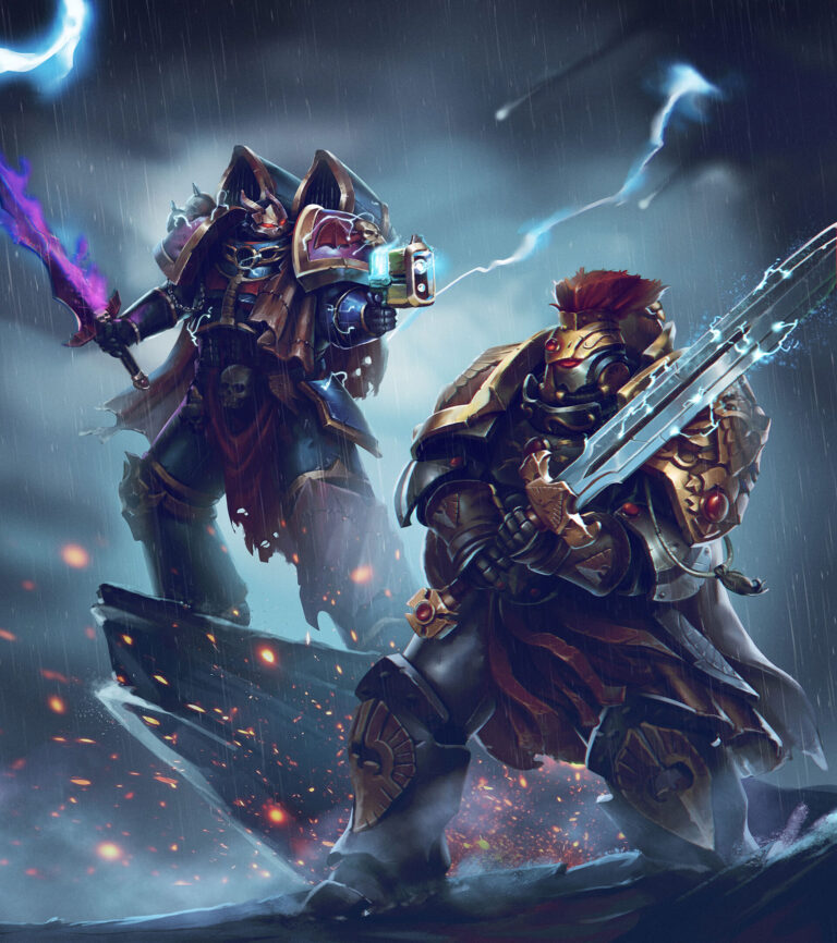 Night Lords and Custodes by Vitaly Perevoshikov 