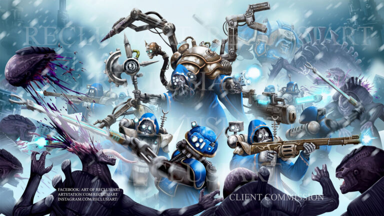Mechanicus vs Tyranids by Reclusiart Mechanicus vs Tyranids by Reclusiart