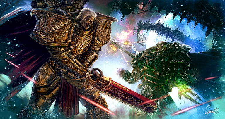 Rogal Dorn and Alpharius by Andrea Guardino 