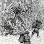 Bloodthirster vs Space Marines by Tony Ackland (Anthony Ackland)