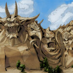 Chaos Mount Rushmore by Matías Pascual (pirolnogolongo)