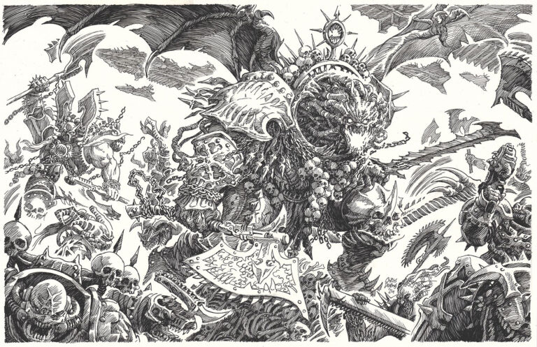 Daemon Primarch Angron by Carlos Dearmas 