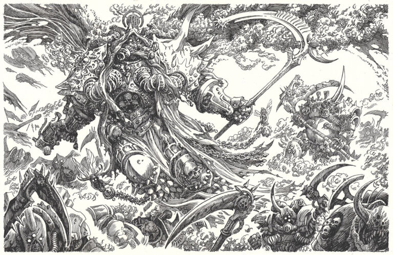 Daemon Primarch Mortarion by Carlos Dearmas 