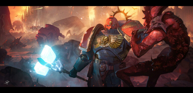 Ultramarines vs Bloodletters by dayan