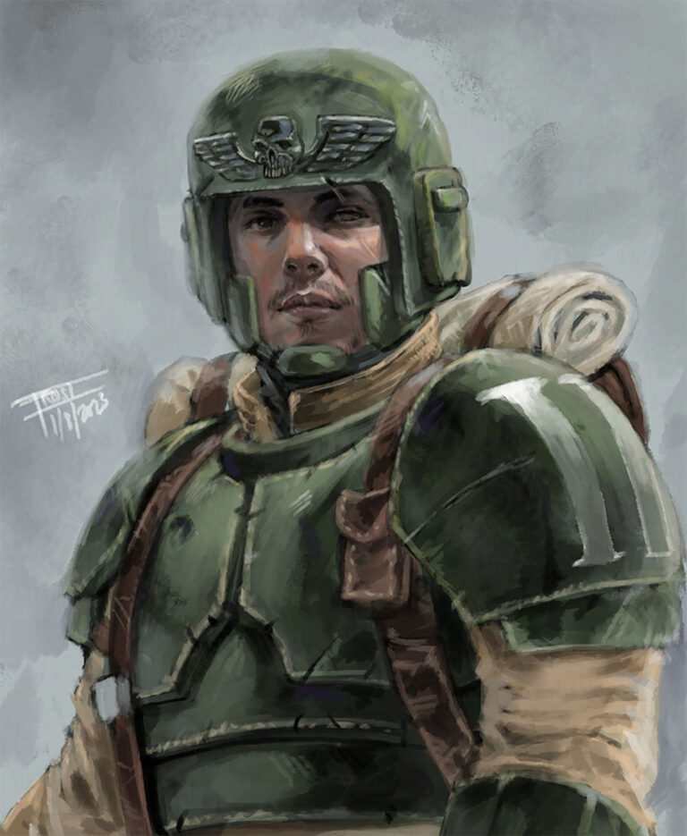 Cadian Shock Trooper by Frost Llamzon 