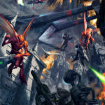 Tempestus Aquilons vs Vespid Stingwings by Jon Cave (joncave.art | Jonathan Cave)