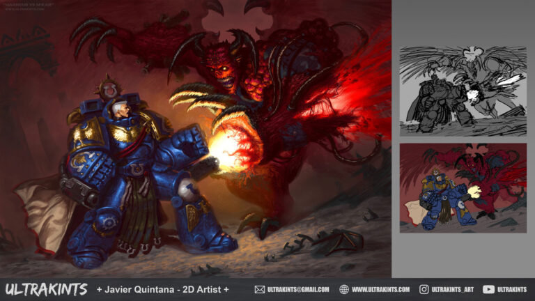 Marneus Calgar vs M’kar by Javier Quintana 