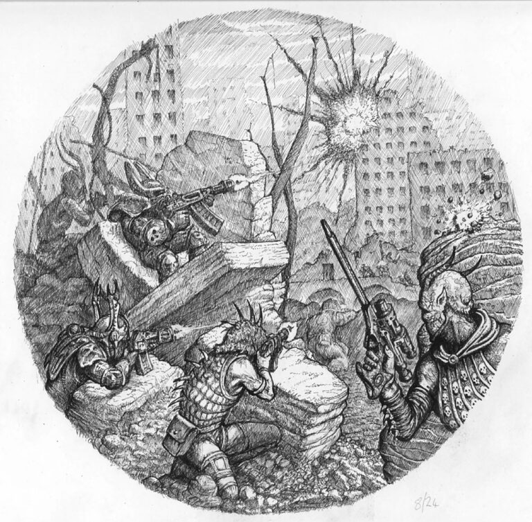 Chaos Cultists by Tony Ackland 