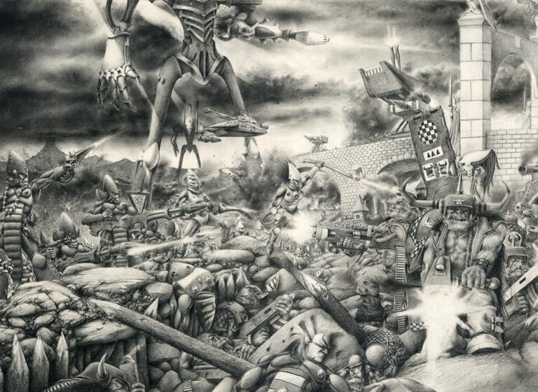 Eldar vs Orks by Adrian Smith 