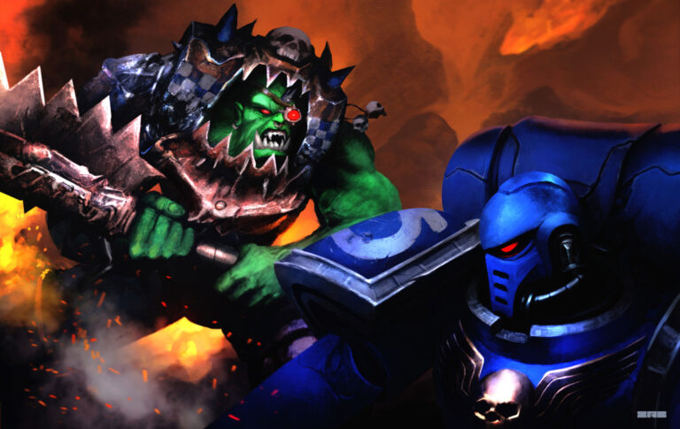 Ultramarine vs Ork by Christos Zabaras 