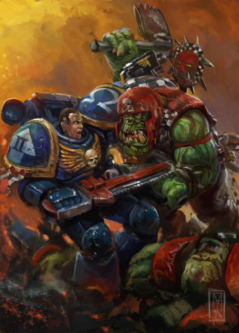 Ultramarine vs Ork by Mitchell Nolte 