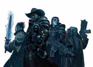 Inquisitor and his Retinue by Tiernen Trevallion