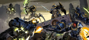 Necron vs Ultramarine by Ronan Toulhoat