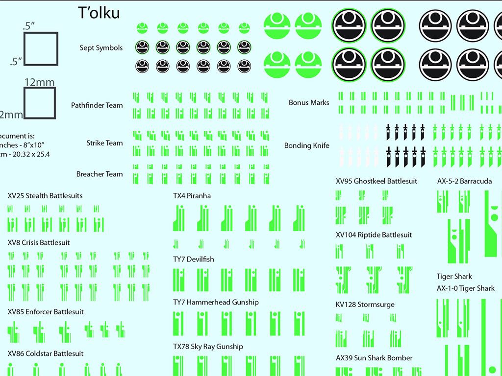 T'au Decals Sheets