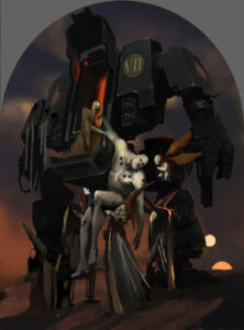 Descent from the Dreadnought. by Christophe Bultiau