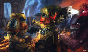 Imperial Fist vs Tyranids by Christos Zabaras