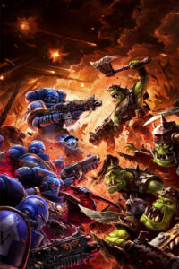 Ork Boyz vs Ultramarines by Raymond Swanland